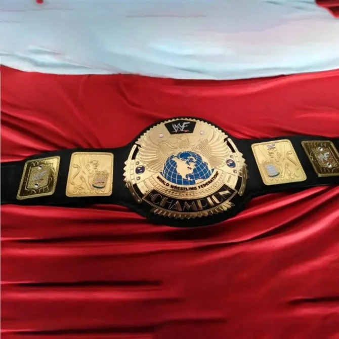 WWF BIG EAGLE BLOCK LOGO Scratch Brass Championship Belt