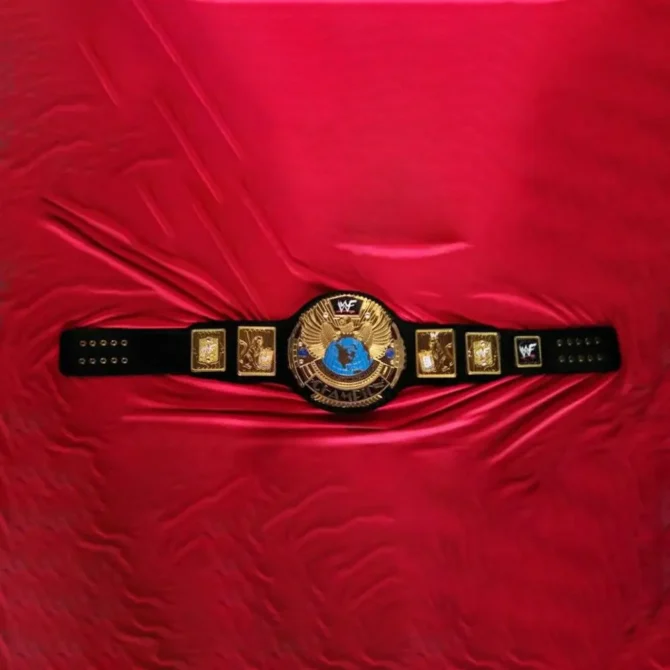 WWF BIG EAGLE BLOCK LOGO Scratch Brass Championship Belt