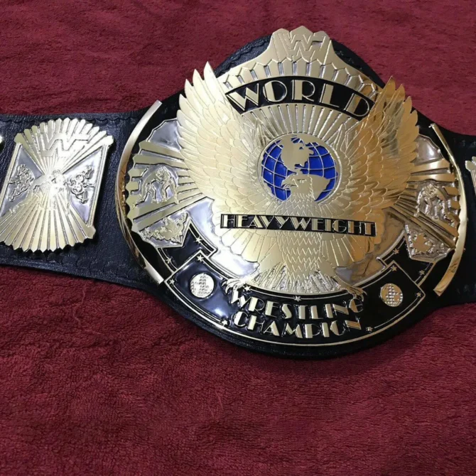 DUAL WWF WINGED EAGLE PLATED 24K GOLD Championship Title Belt