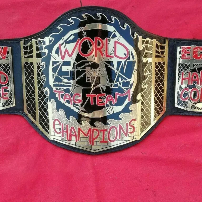 ECW WORLD TAG TEAM Brass 24k Gold Championship Belt