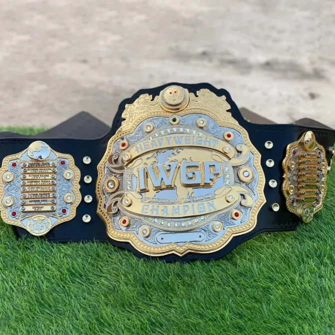 IWGP HEAVYWEIGHT V4 CNC MADE Black Strap CHAMPIONSHIP BELT (Elite Series)