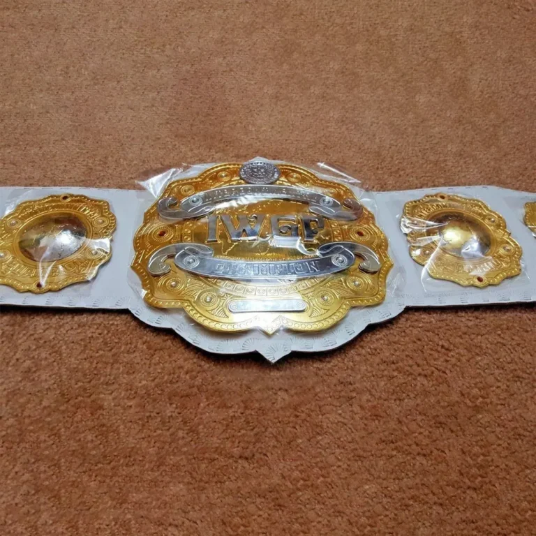 IWGP INTERCONTINENTAL DOUBLE STACKED BRASS 24k Gold Championship Belt