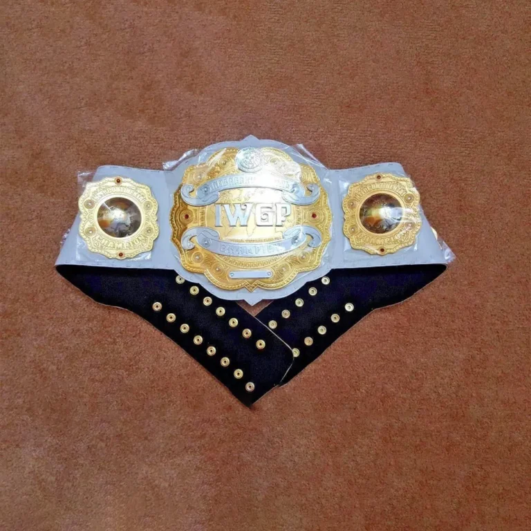 IWGP INTERCONTINENTAL DOUBLE STACKED BRASS 24k Gold Championship Belt