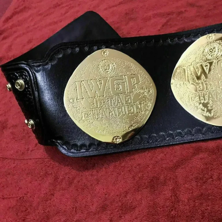 IWGP JR TAG TEAM 24K GOLD Black Strap Championship Belt