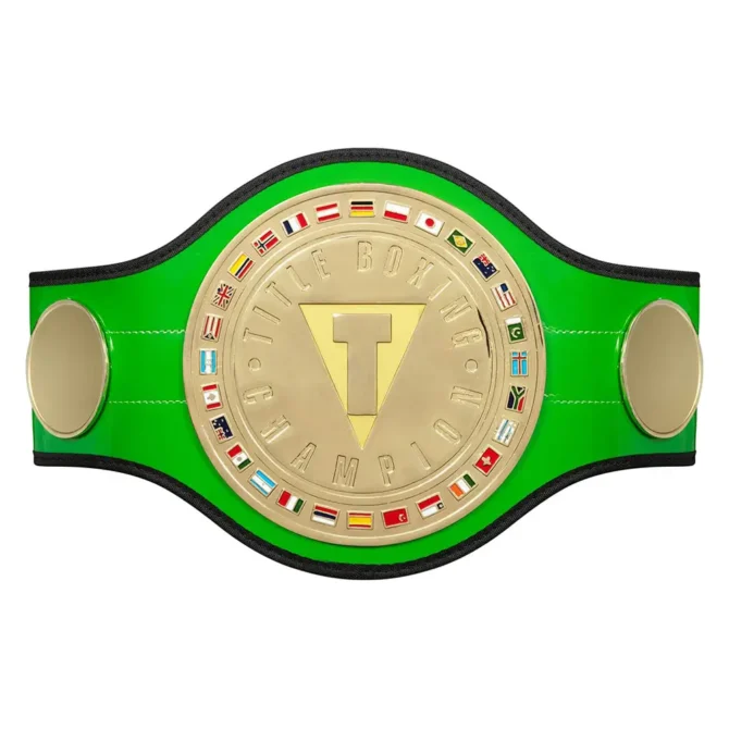 TITLE BOXING GREEN BELT World Championship Title Belt