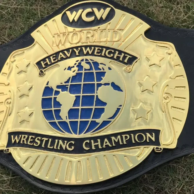 WCW WORLD HEAVYWEIGHT Brass 24k Gold Championship Belt