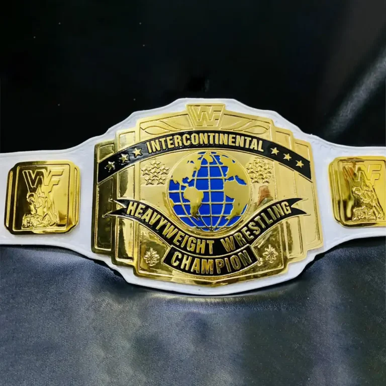 WHITE WWE INTERCONTINENTAL SCRATCH LOGO Brass Championship Belt