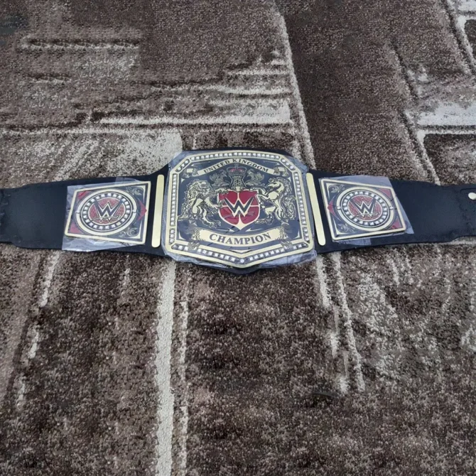 WWE UNITED KINGDOM Brass Blue Strap Championship Title Belt