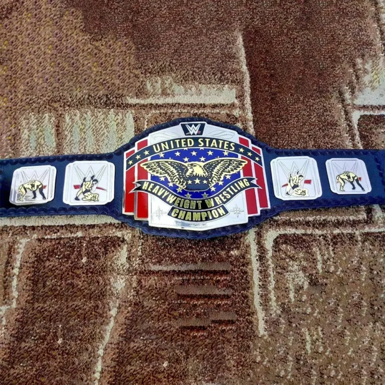 WWE UNITED STATES HEAVYWEIGHT Brass Blue Championship Title Belt