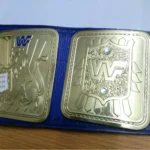 WWF BIG EAGLE ATTITUDE ERA BLOCK LOGO Zinc 24k Gold Championship Title Belt