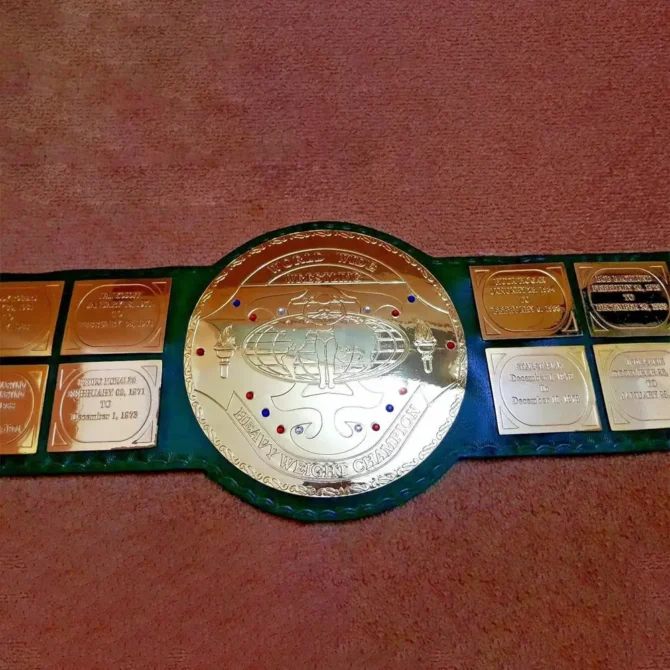 WWF BIG GREEN Brass Championship Title Belt