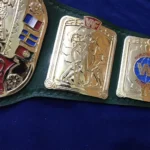 WWF EUROPEAN BLOCK LOGO 24K GOLD BRASS CHAMPIONSHIP TITLE BELT