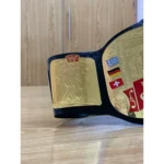 WWF EUROPEAN BLOCK LOGO Brass 24k Gold Championship Title Belt