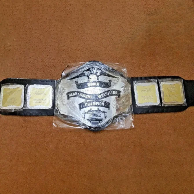 WWF HULK HOGAN 84 Brass Black Strap Championship Belt