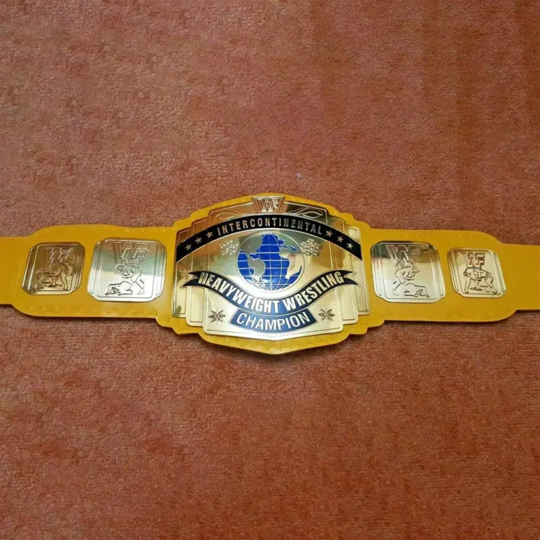 WWF INTERCONTINENTAL BRASS YELLOW STRAP Championship Belt