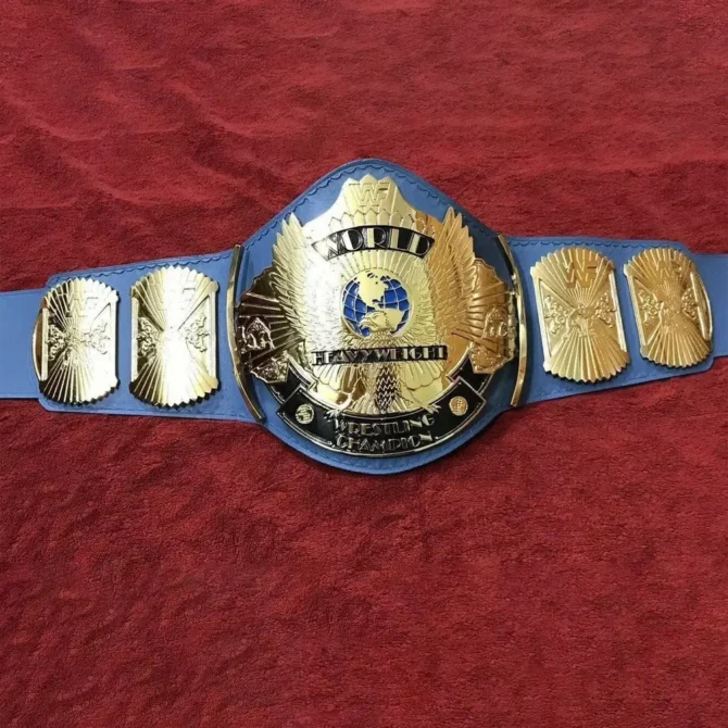 WWF WINGED EAGLE BLUE 24K GOLD Giant Zinc Championship Belt