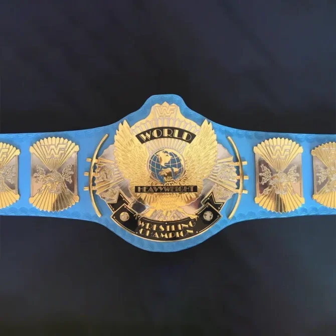 WWF WINGED EAGLE BLUE Brass 24k Gold Authentic Championship Title Belt