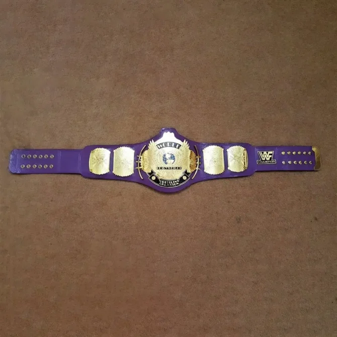 WWF WINGED EAGLE PURPLE Brass 24k Gold Championship Title Belt