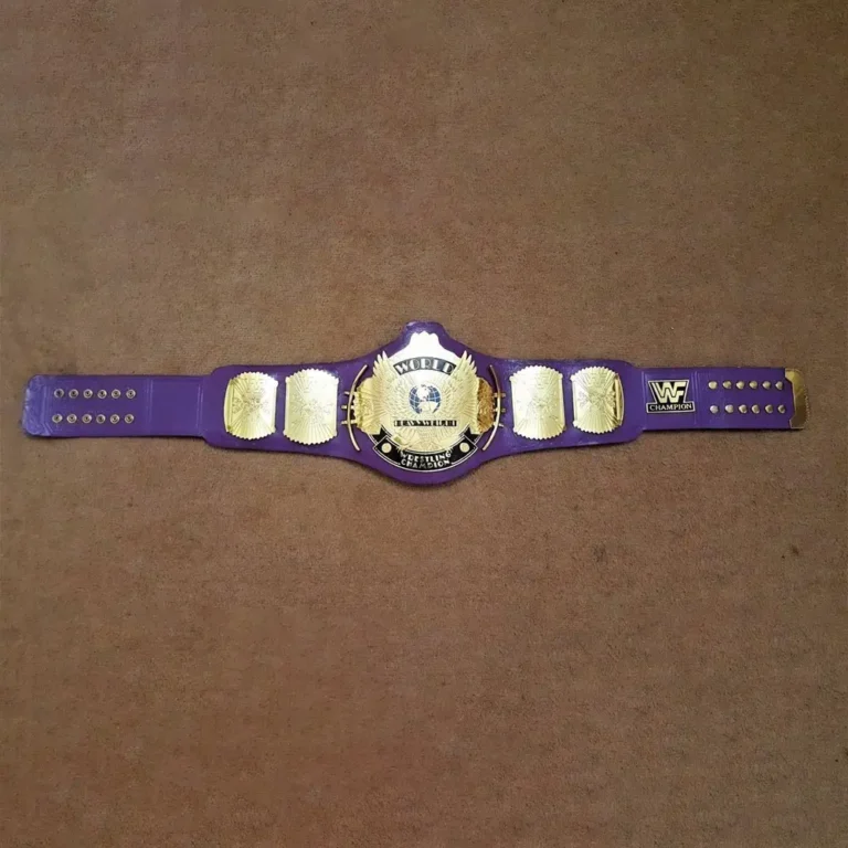 WWF WINGED EAGLE PURPLE Brass 24k Gold Championship Title Belt