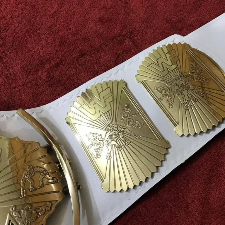 WWF WINGED EAGLE WHITE Brass 24k Gold Championship Title Belt