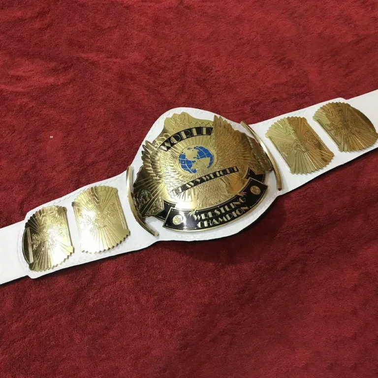 WWF WINGED EAGLE WHITE Brass 24k Gold Championship Title Belt