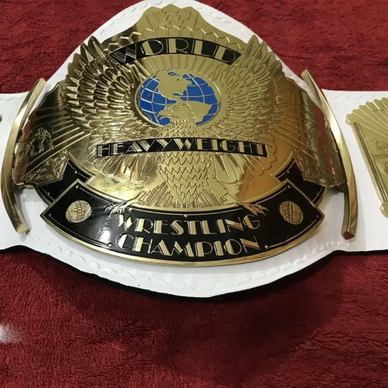 WWF WINGED EAGLE WHITE Brass 24k Gold Championship Title Belt