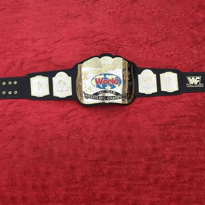 WWF WORLD TAG TEAM Brass 24k Gold Championship Replica Belt